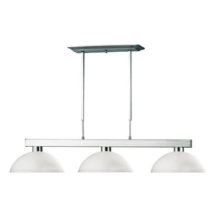 Z-Lite Cobalt 3 Light Billiard Light, Brushed Nickel & Matte Opal 152BN-DMO14
